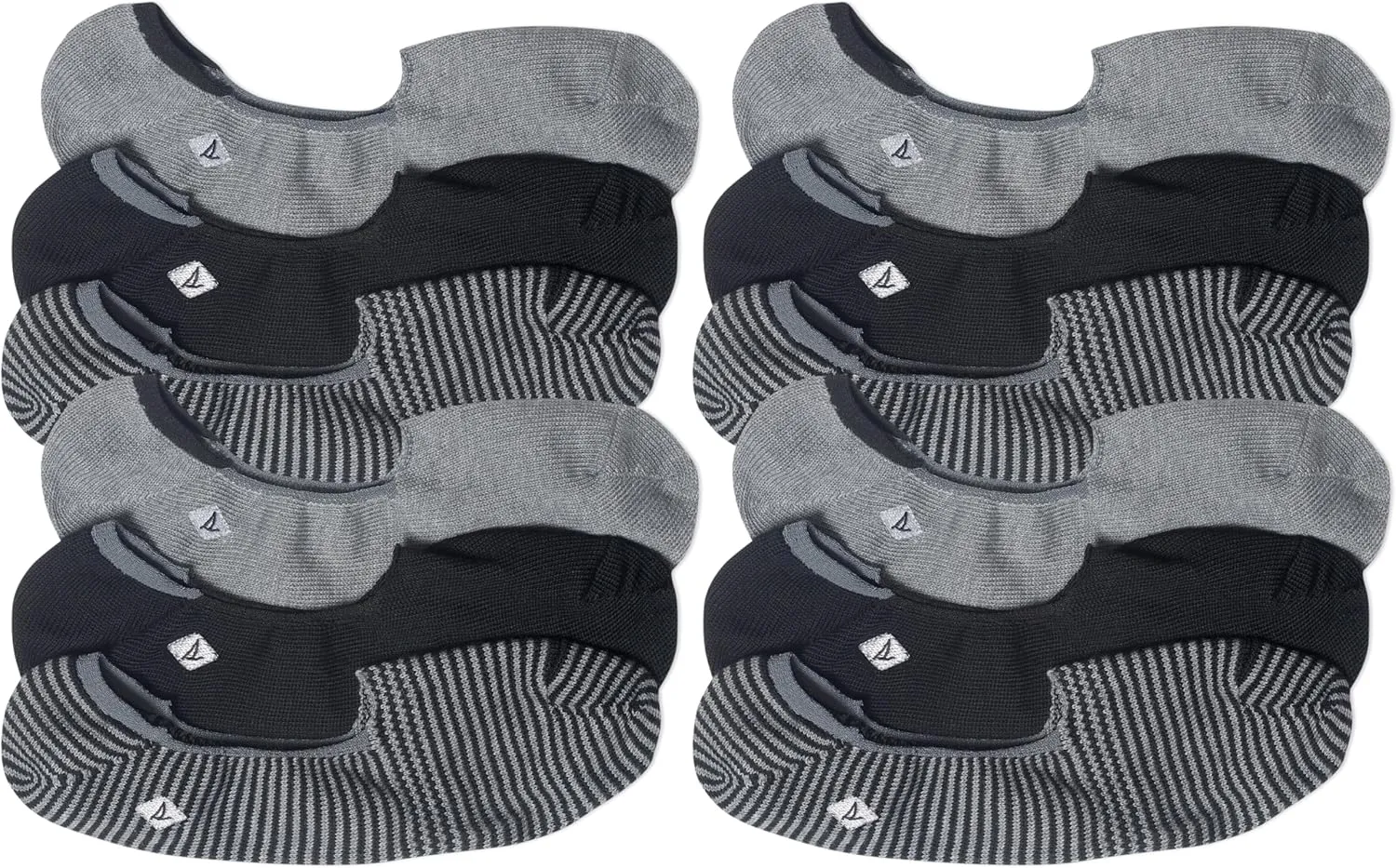 Sperry Men's Skimmer Feed Stripe Liner Socks-3 Pair Pack-Lightweight Soft Cotton Comfort and Embroidered Logo
