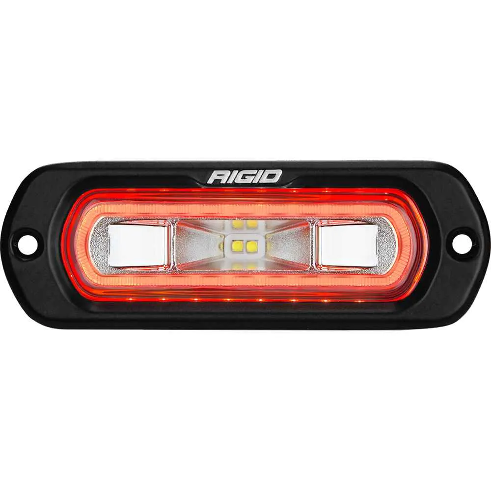 SR-L Series Marine Spreader Light - Black Flush Mount - White Light w/Red Halo