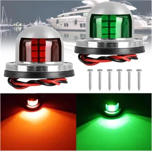 Stern Light Boat Anchor Light 2Pcs Set 12V Boat Light Stainless Steel LED Bow Navigation Light Sailing Signal Light for Marine Boat Yacht Warning Light Industry Leading Optical Design