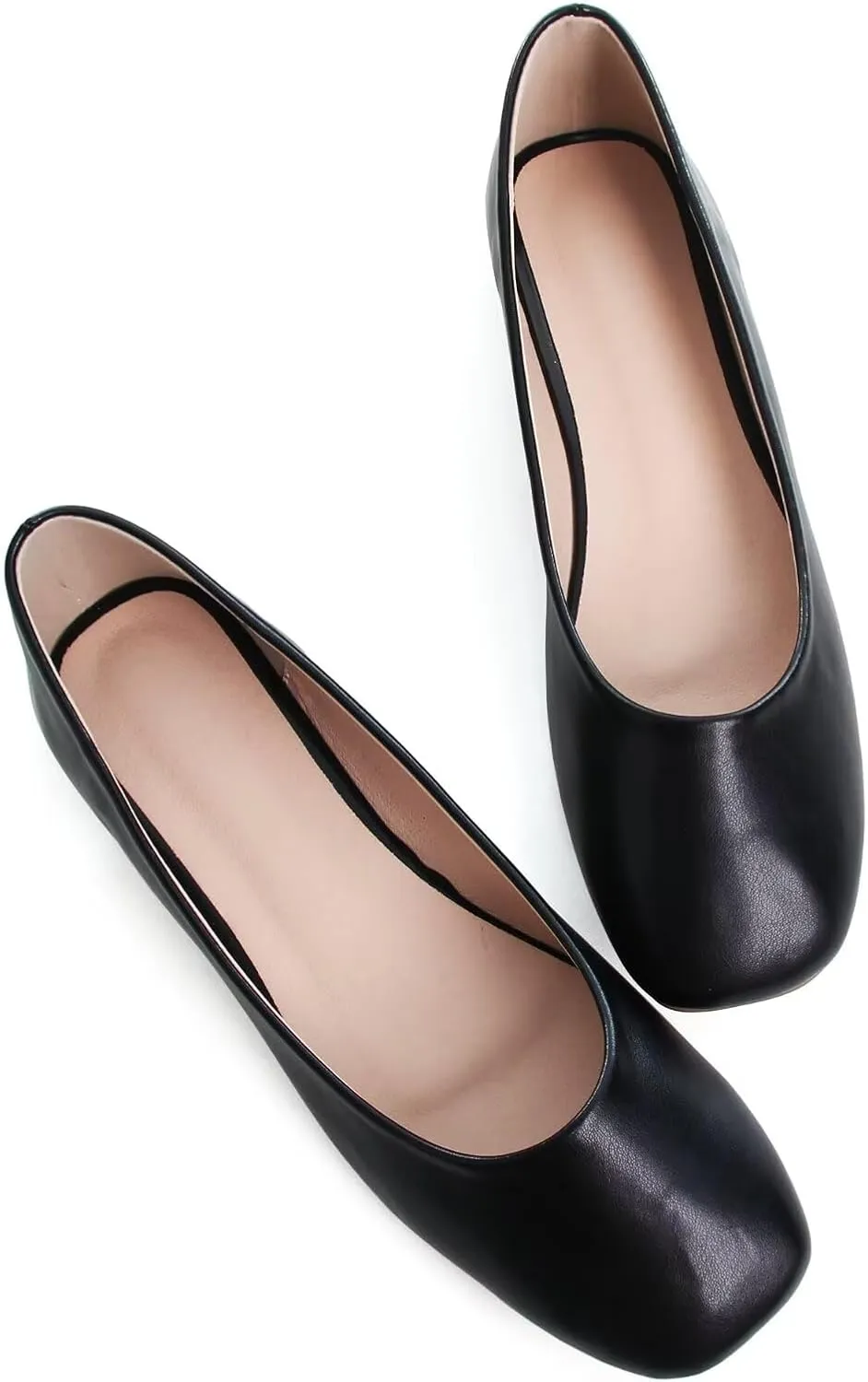 Stunner Women's Comfortable Slip On Ballet Shoes Square Toe Dress Flats Soft Walking Flats