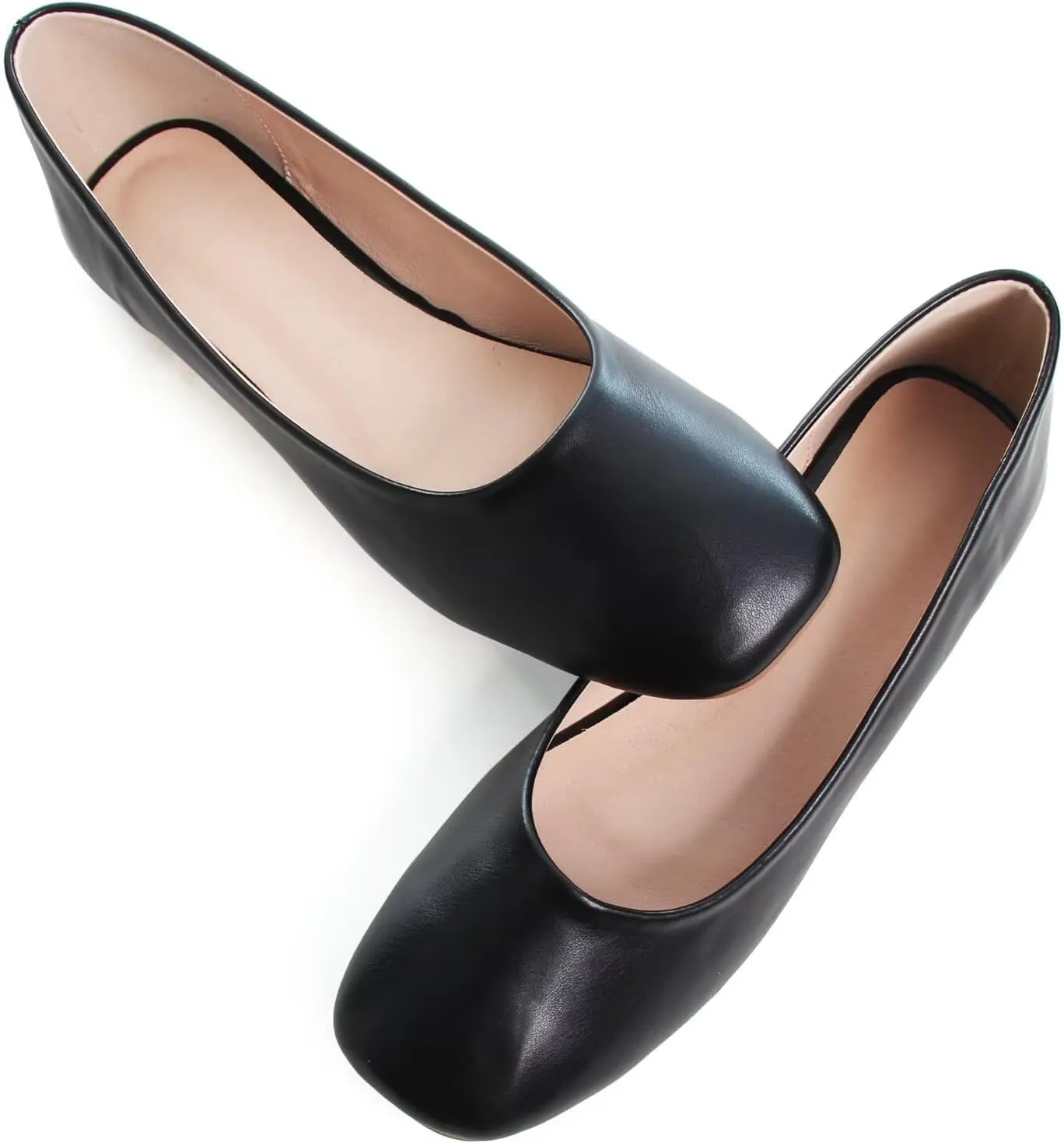 Stunner Women's Comfortable Slip On Ballet Shoes Square Toe Dress Flats Soft Walking Flats