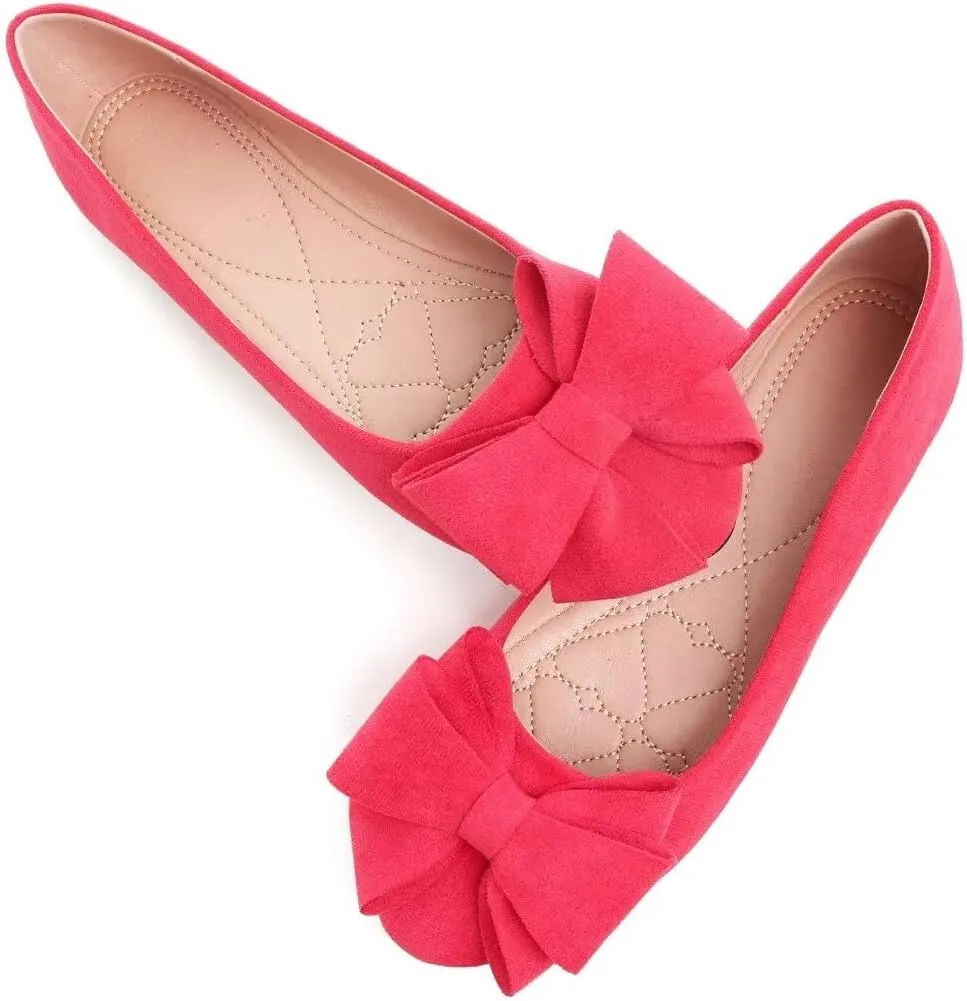 Stunner Women's Dress Flats Cute Round Toe Bowknot Flats Comfortable Ballet Flats Casual Slip On Flat Shoes