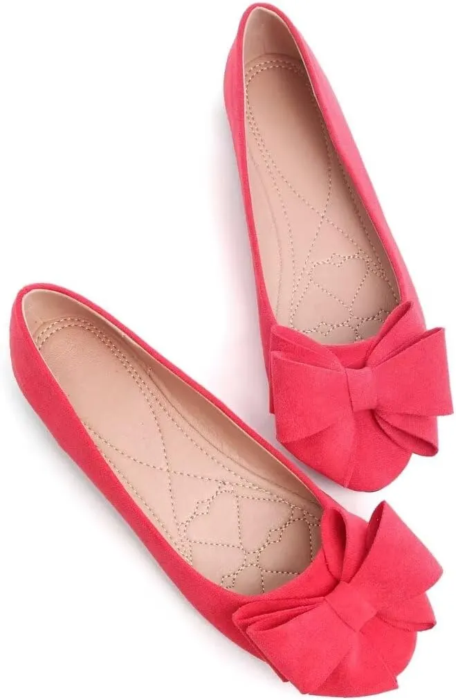 Stunner Women's Dress Flats Cute Round Toe Bowknot Flats Comfortable Ballet Flats Casual Slip On Flat Shoes