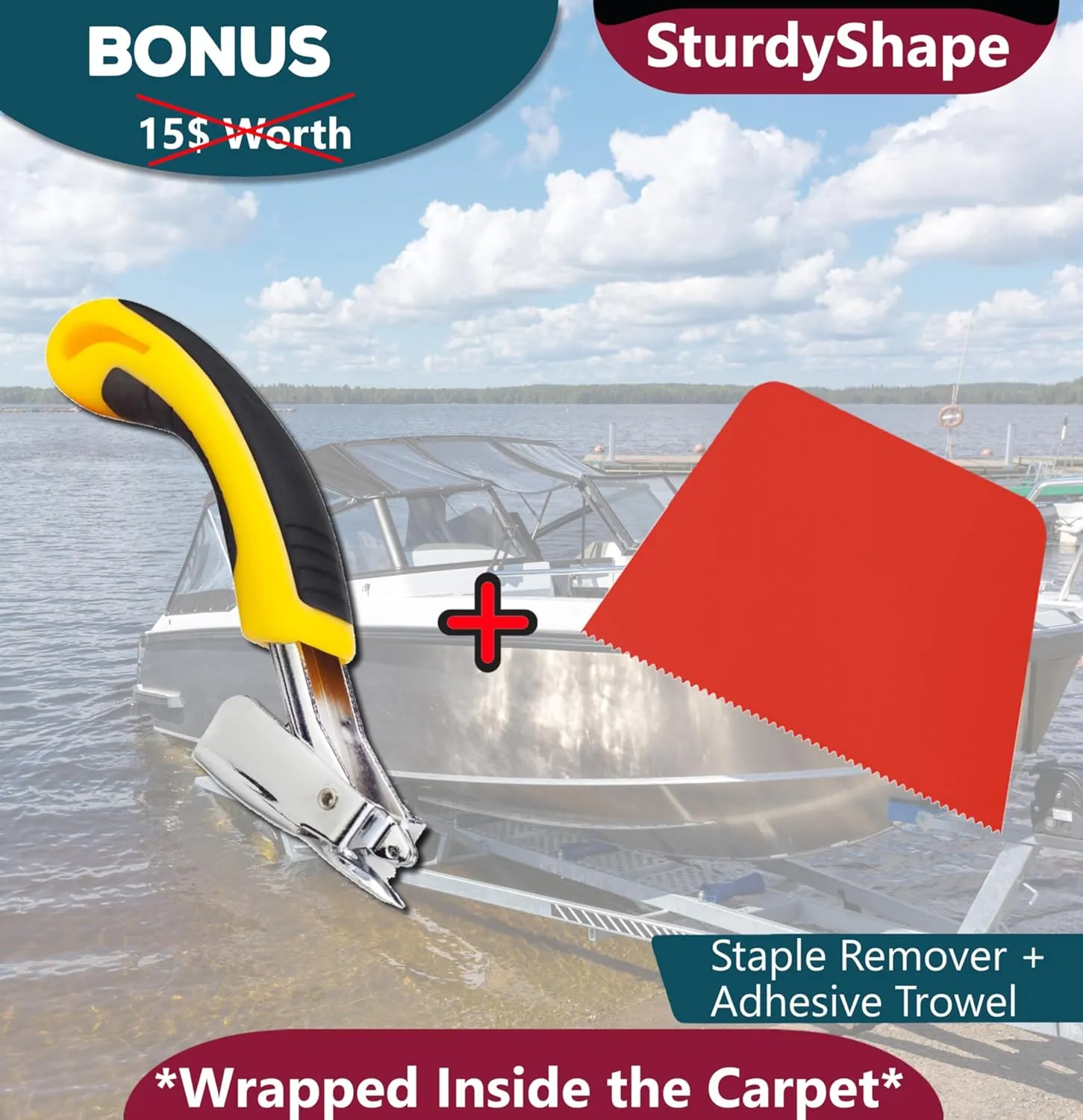 SturdyShape Thick Boat Trailer Bunk Carpet Kit 20x20 25oz - Marine Grade