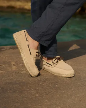 Suede Boat-Shoes Espadrilles - K11K0 - Hamptons Champagne Beige