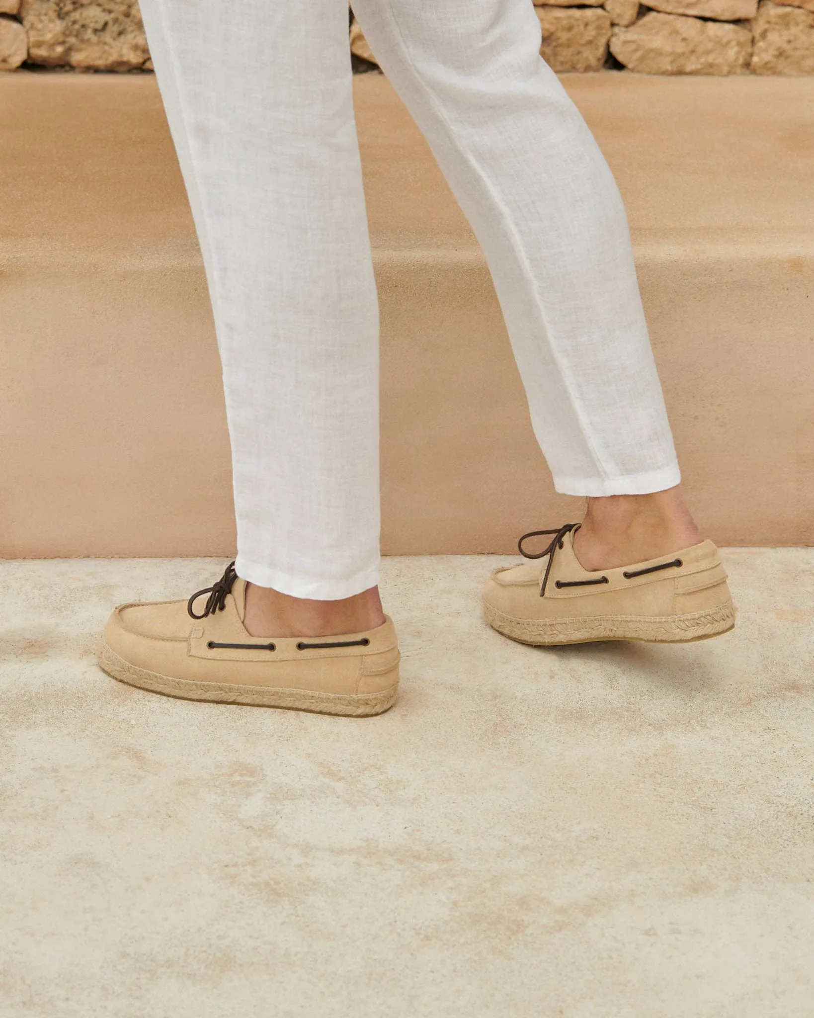 Suede Boat-Shoes Espadrilles - K11K0 - Hamptons Champagne Beige
