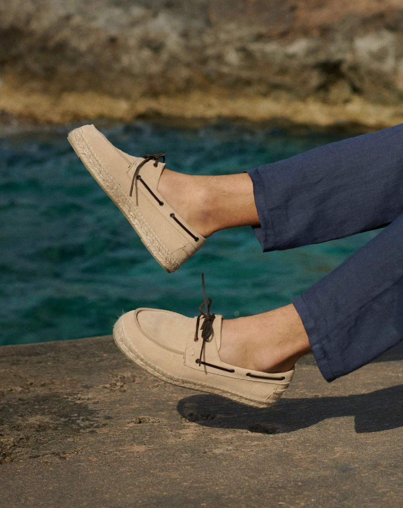 Suede Boat-Shoes Espadrilles - K11K0 - Hamptons Champagne Beige