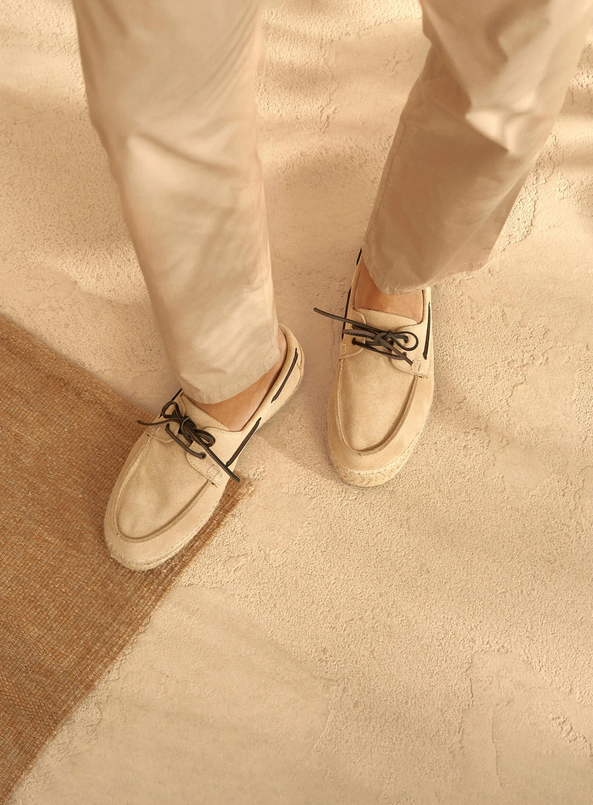 Suede Boat-Shoes Espadrilles - K11K0 - Hamptons Champagne Beige
