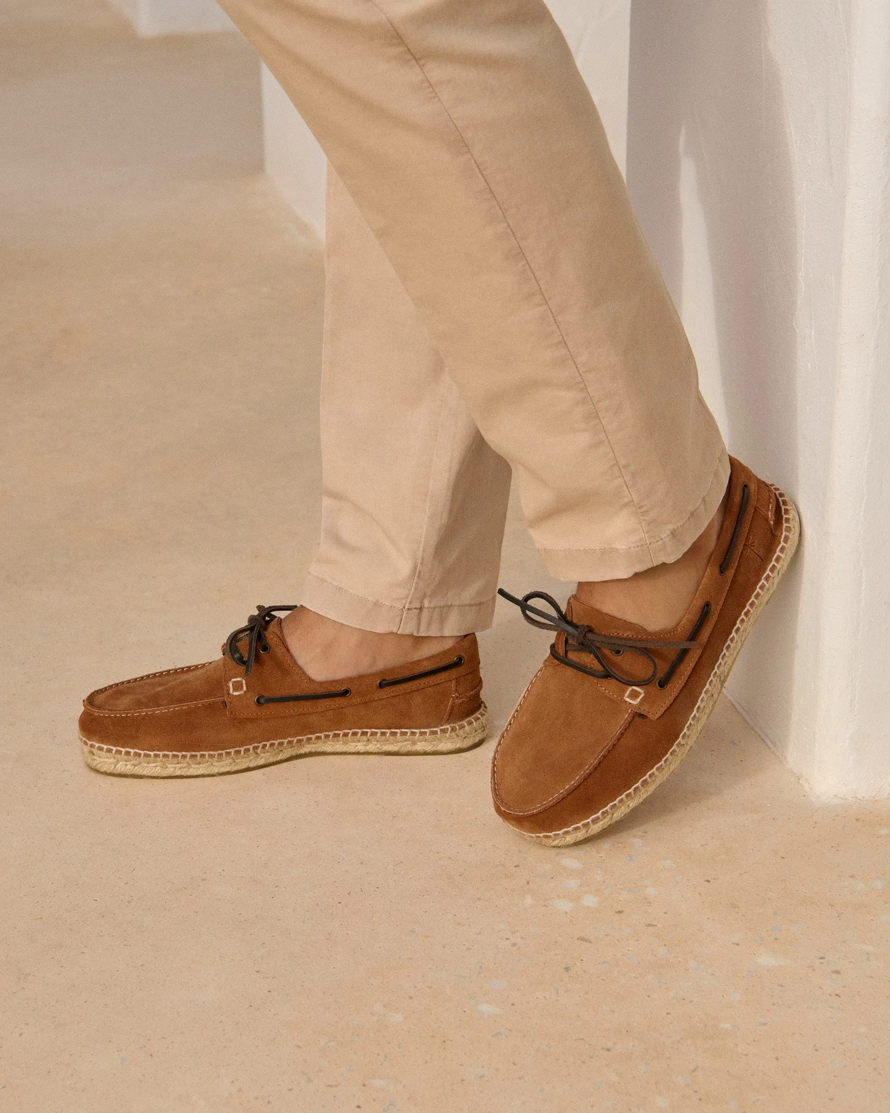 Suede Boat-Shoes Espadrilles - R45K0 - Hamptons Brown Sugar