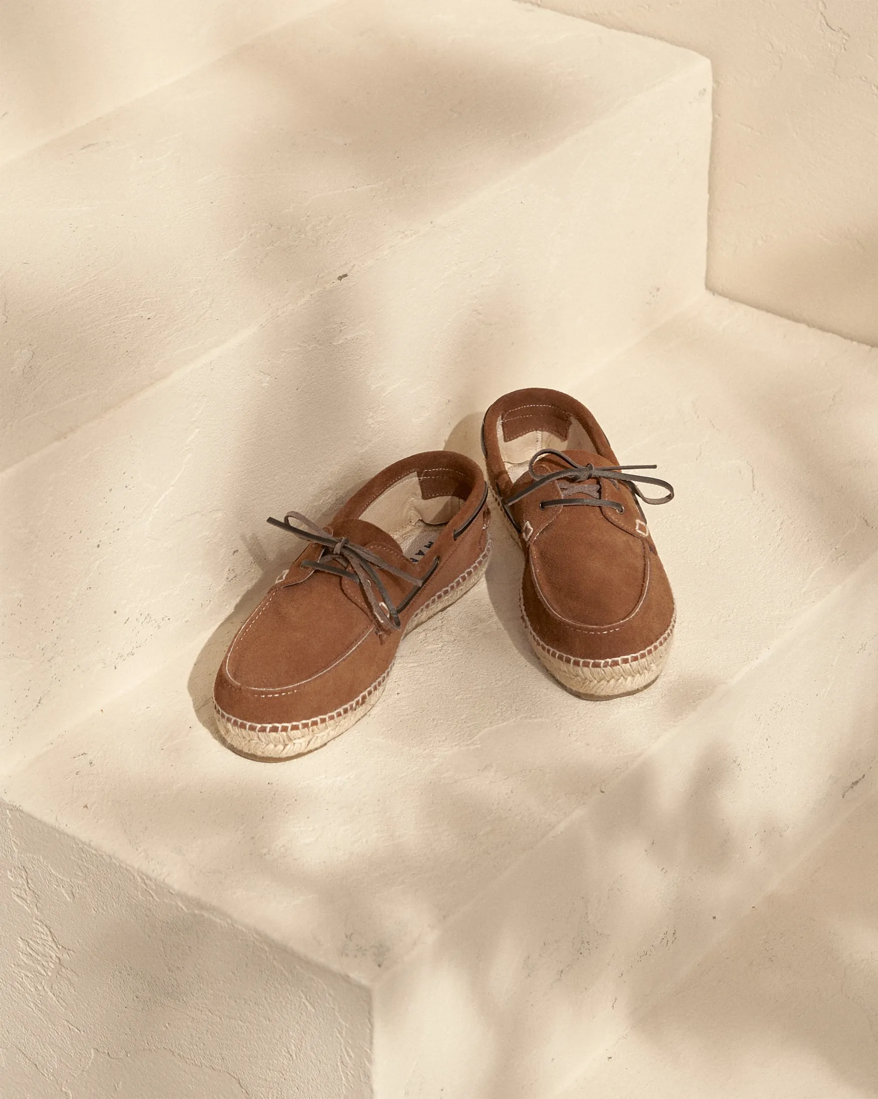 Suede Boat-Shoes Espadrilles - R45K0 - Hamptons Brown Sugar