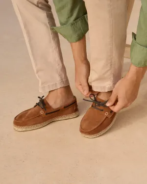 Suede Boat-Shoes Espadrilles - R45K0 - Hamptons Brown Sugar
