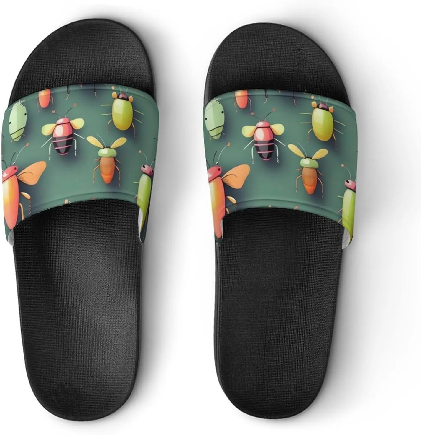 Summer Womens Slipper Home Slippers Insect Atlas Non-slip Shower Sandals Fashion Sandles for Men