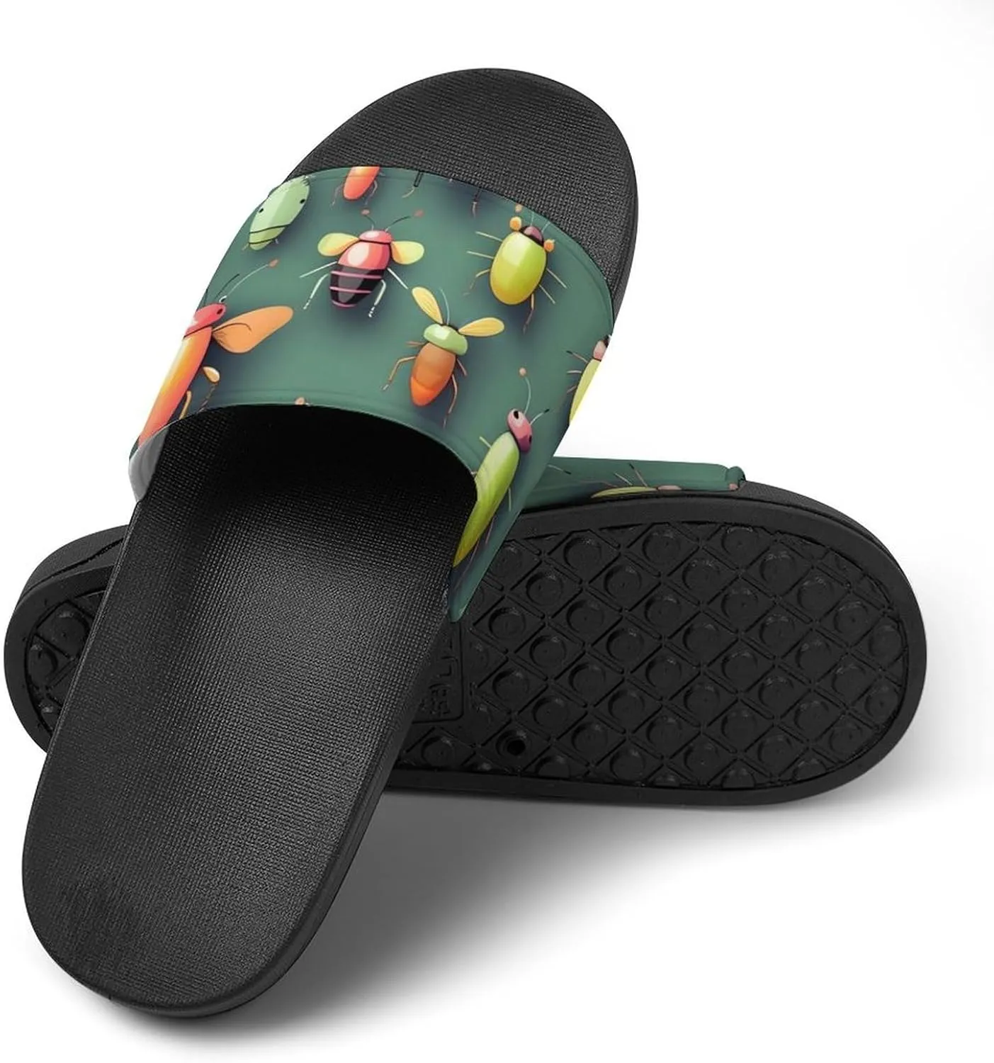 Summer Womens Slipper Home Slippers Insect Atlas Non-slip Shower Sandals Fashion Sandles for Men