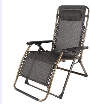 Sun Lounger Garden Chairs Folding Recliners Sun Loungers Office Widen Chair Lunch Break Leisure Chair Beach Chair with Armrest and Adjustable Padded Headrest