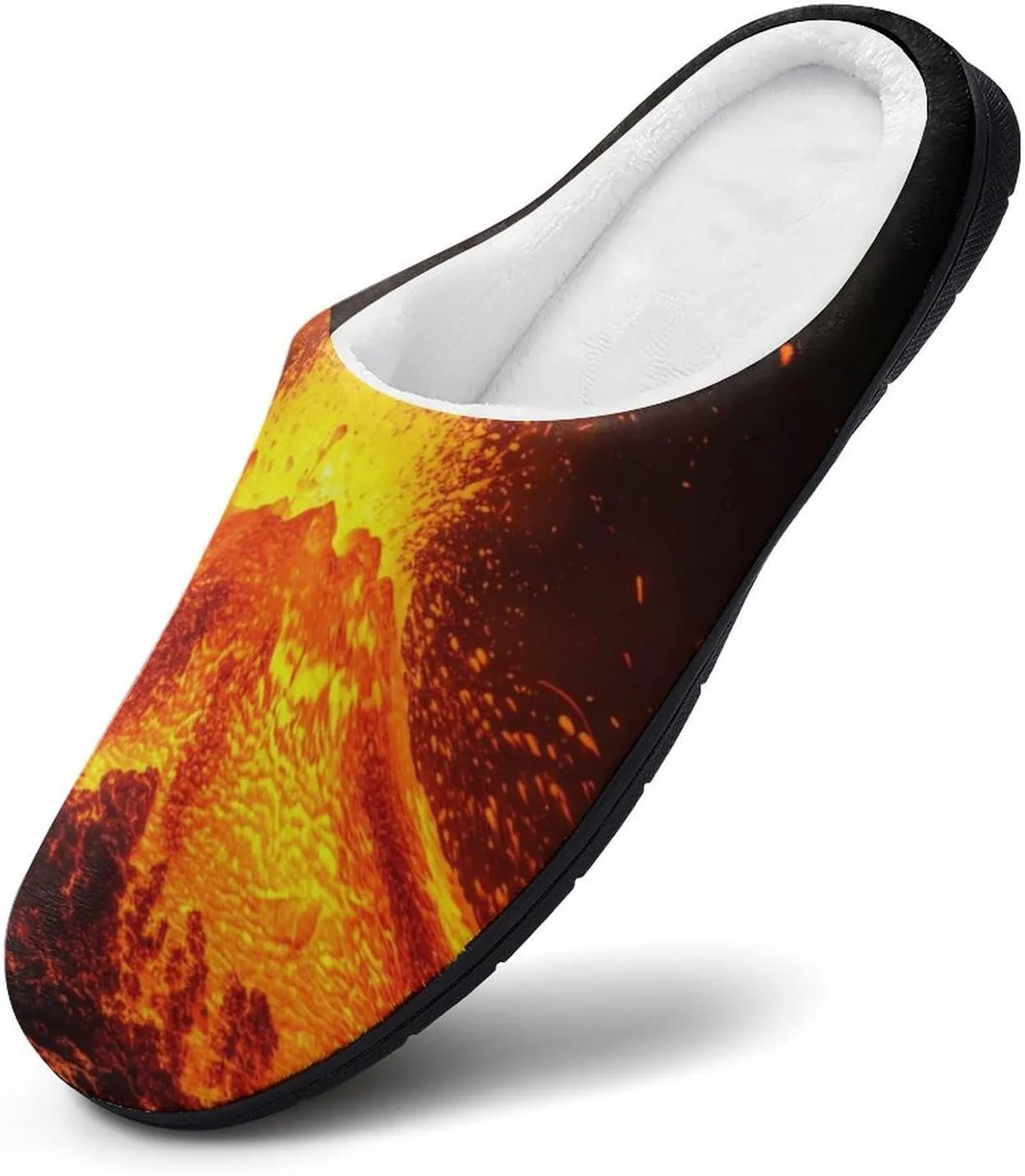 Super Volcano Men's Slippers Winter House Shoes Bedroom Slipper Travel Hotel Slippers