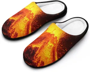 Super Volcano Men's Slippers Winter House Shoes Bedroom Slipper Travel Hotel Slippers