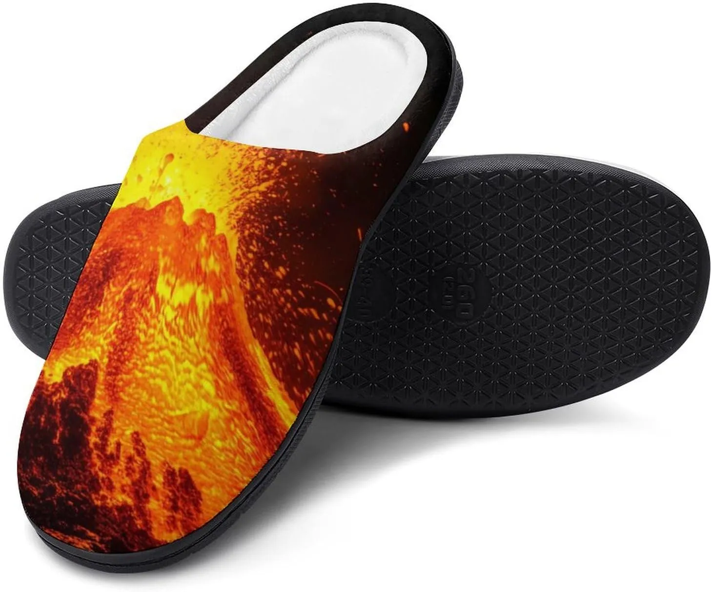 Super Volcano Men's Slippers Winter House Shoes Bedroom Slipper Travel Hotel Slippers