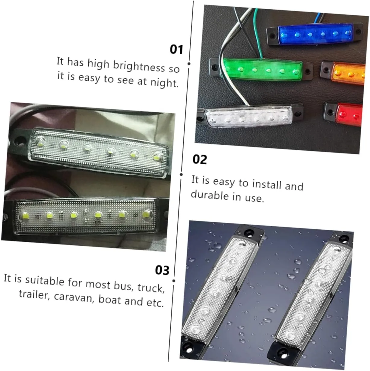 SUPVOX 18pcs Boat Navigation Lights Leds Energy-saving Interior Lighting for Stern Deck and Night Decoration for Boats Yachts and Trailers