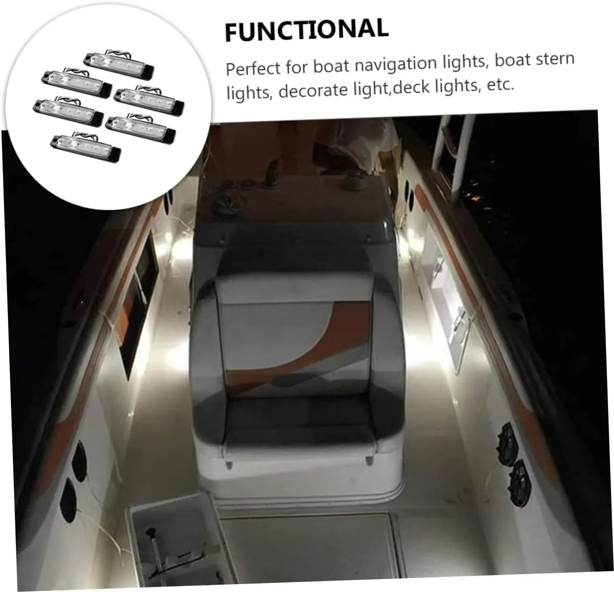 SUPVOX 18pcs Boat Navigation Lights Leds Energy-saving Interior Lighting for Stern Deck and Night Decoration for Boats Yachts and Trailers