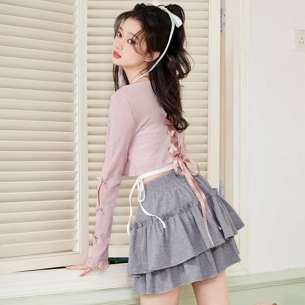 Sweet Ballet Style Solid Color All-match A-line Skirt