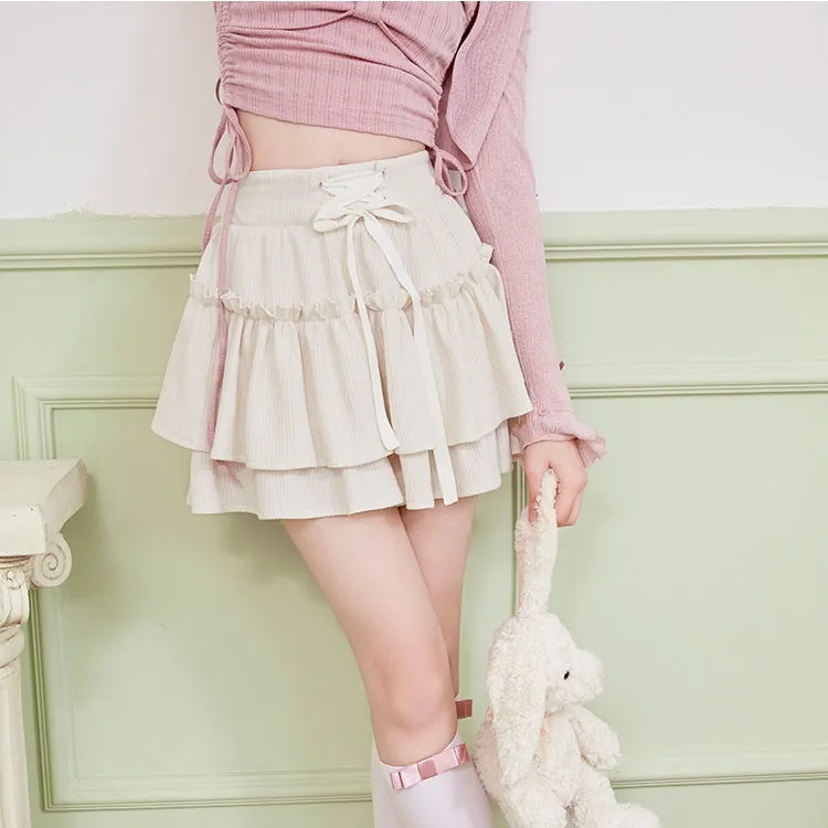 Sweet Ballet Style Solid Color All-match A-line Skirt
