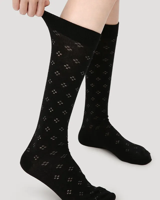 Sweetnana Spring/Summer Mesh Cotton Seamless Socks, Hollow Pattern Design, Thin Calf Socks, Comfort, Breathable.