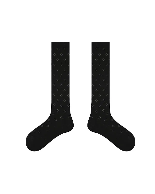 Sweetnana Spring/Summer Mesh Cotton Seamless Socks, Hollow Pattern Design, Thin Calf Socks, Comfort, Breathable.