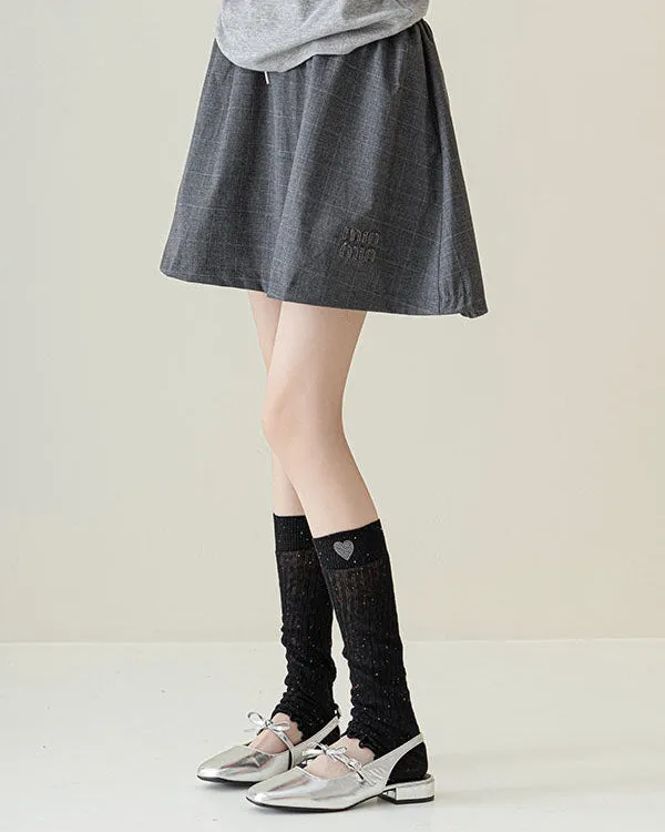 Sweetnana Thin Cotton Lose Leg Warmers for Spring and Summer Heart Embroidery Ballet Style