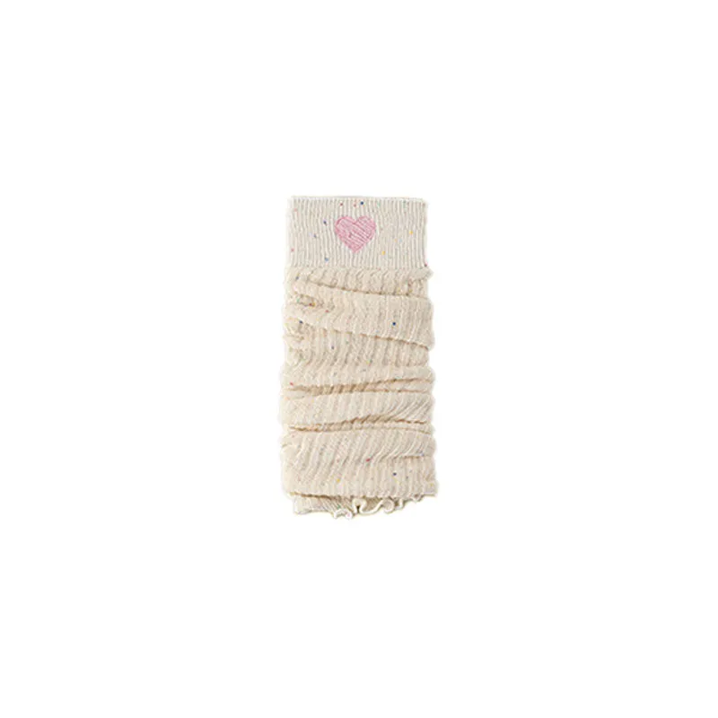 Sweetnana Thin Cotton Lose Leg Warmers for Spring and Summer Heart Embroidery Ballet Style