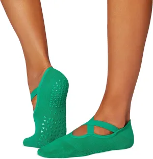 TAVI NOIR Chloe Fashion Criss-Cross Grip Socks for Barre, Pilates and Yoga