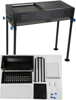 Thickened BBQ Barbecue Grill BBQ Camping Barbecue Charcoal Home Outdoor Portable Barbecue Rack