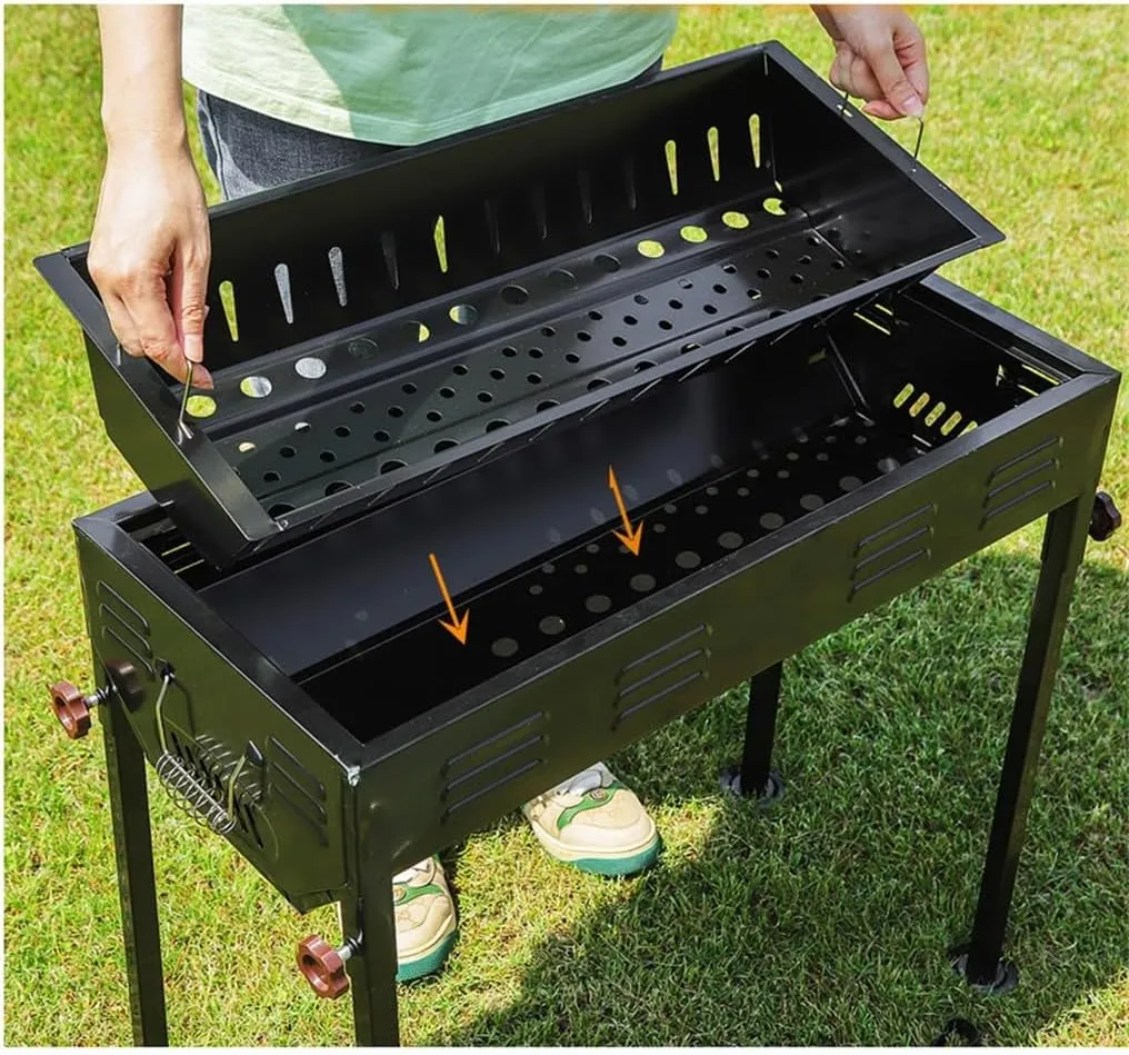 Thickened BBQ Barbecue Grill BBQ Camping Barbecue Charcoal Home Outdoor Portable Barbecue Rack