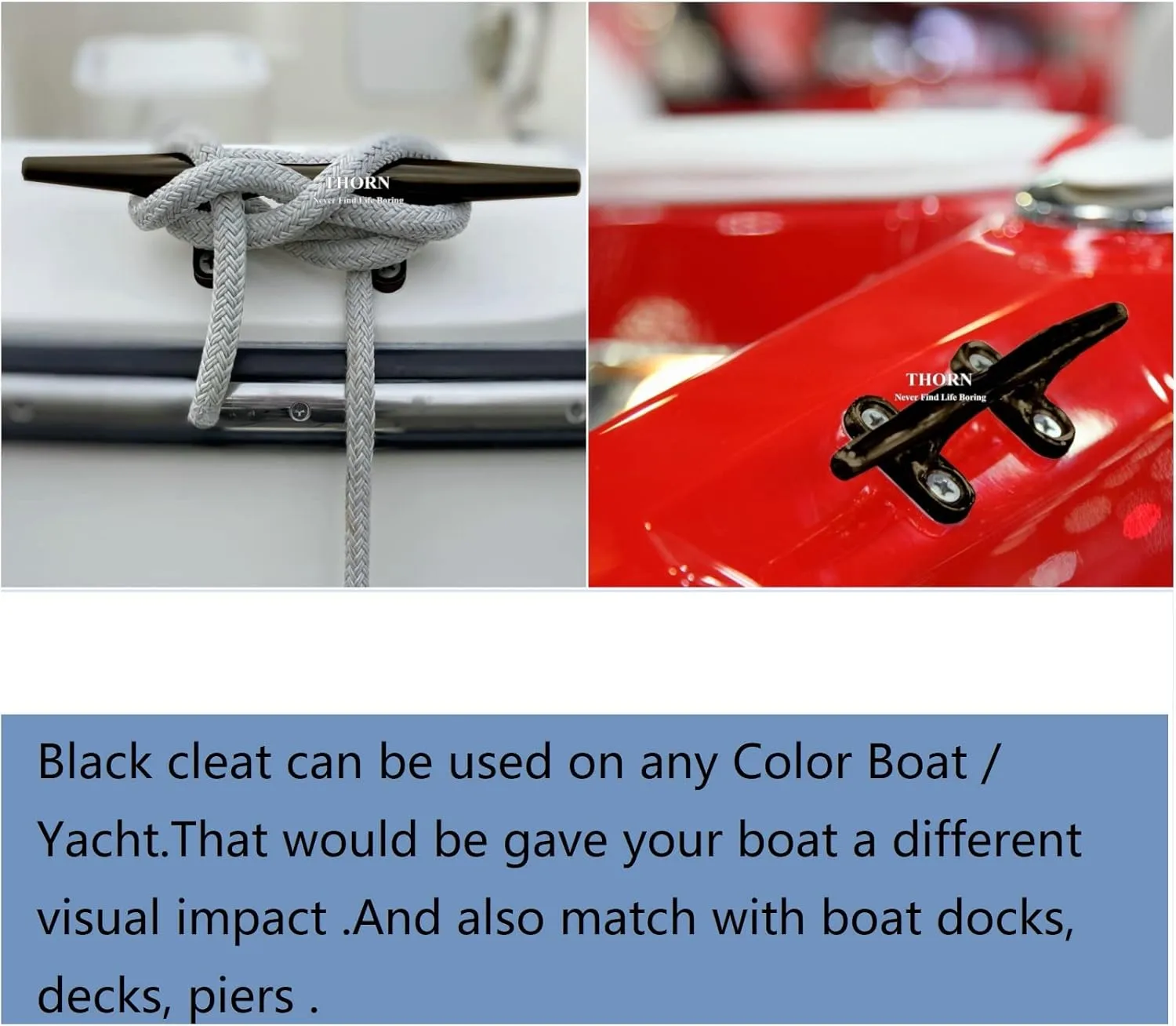 Thorn Dock Cleat Marine Stainless Steel Open Base