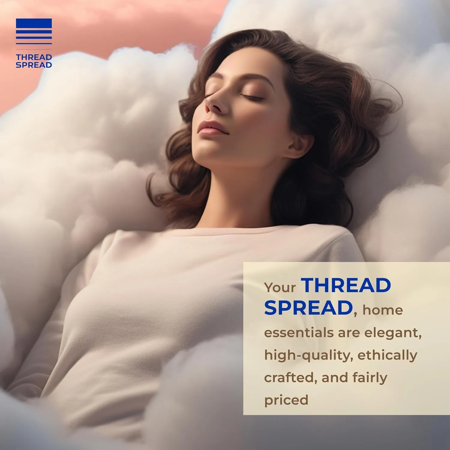 THREAD SPREAD 100% Egyptian Cotton Queen Sheet Set - Luxury High Thread Count Egyptian Cotton Bed Sheets Queen Size, 16" Deep Pocket Bed Set, Silky Soft, Cooling, Sateen Weave Bedding - White