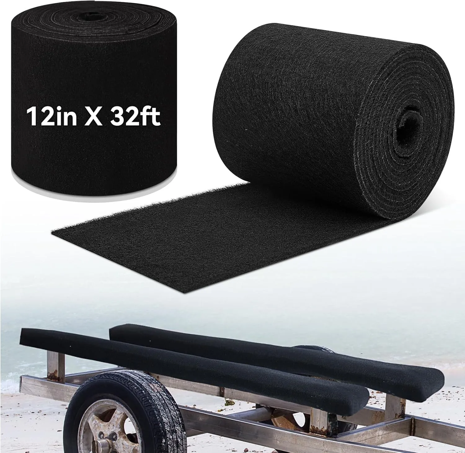 Timgle Boat Trailer Bunk Carpet Polyester Marine Grade Carpet for Trailer Bunks Boards Boat Guides Accessories Parts Replacement Padding for Outdoor