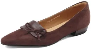 TinaCus Women's Suede Leather Handmade Square Toe Bowtie Dressy Ballet Flat Shoes
