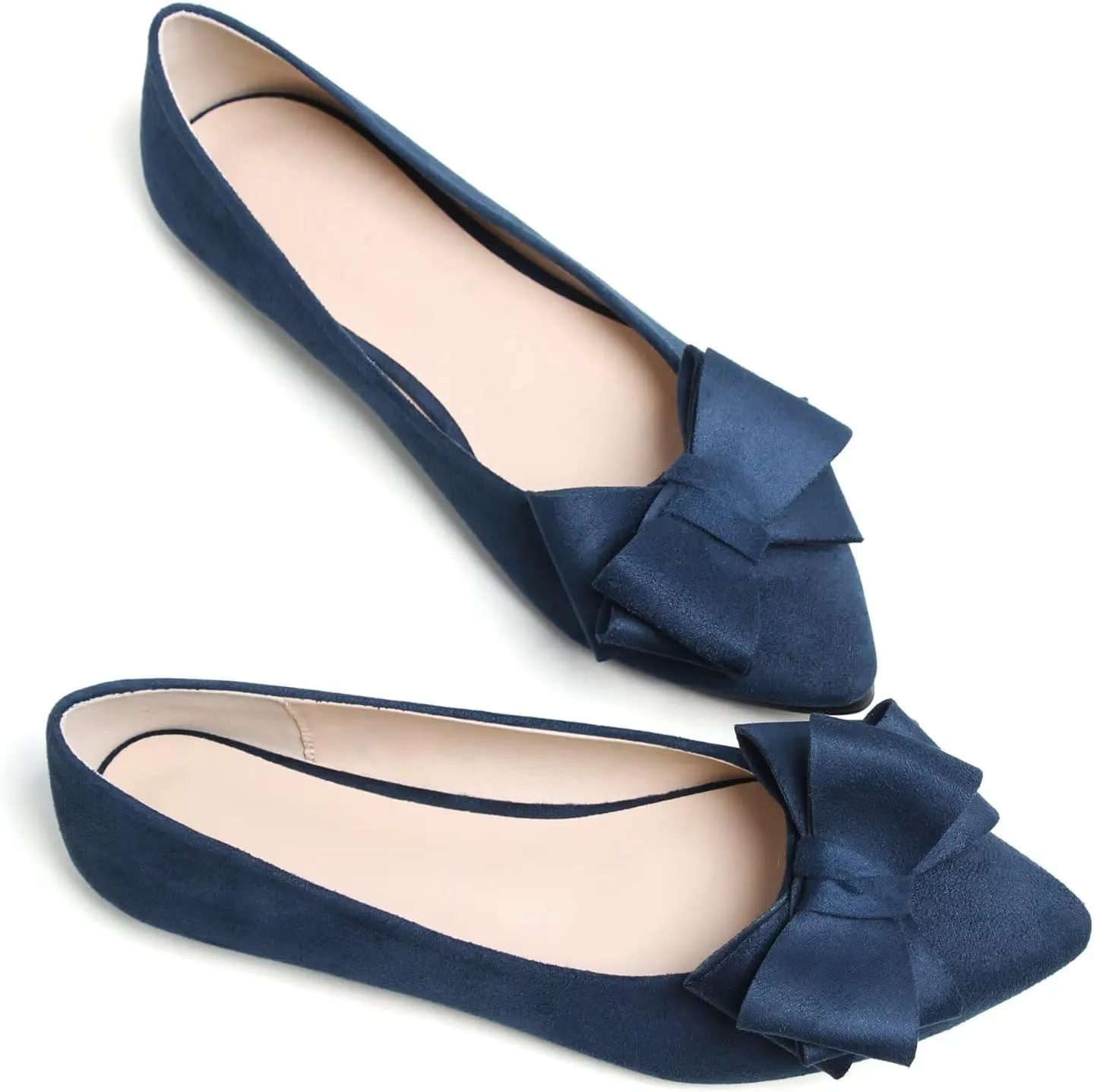TN TANGNEST Women Cute Bowknot Flats Soft Slip On Flats Comfort Pointed Toe Casual Dress Flat Shoes