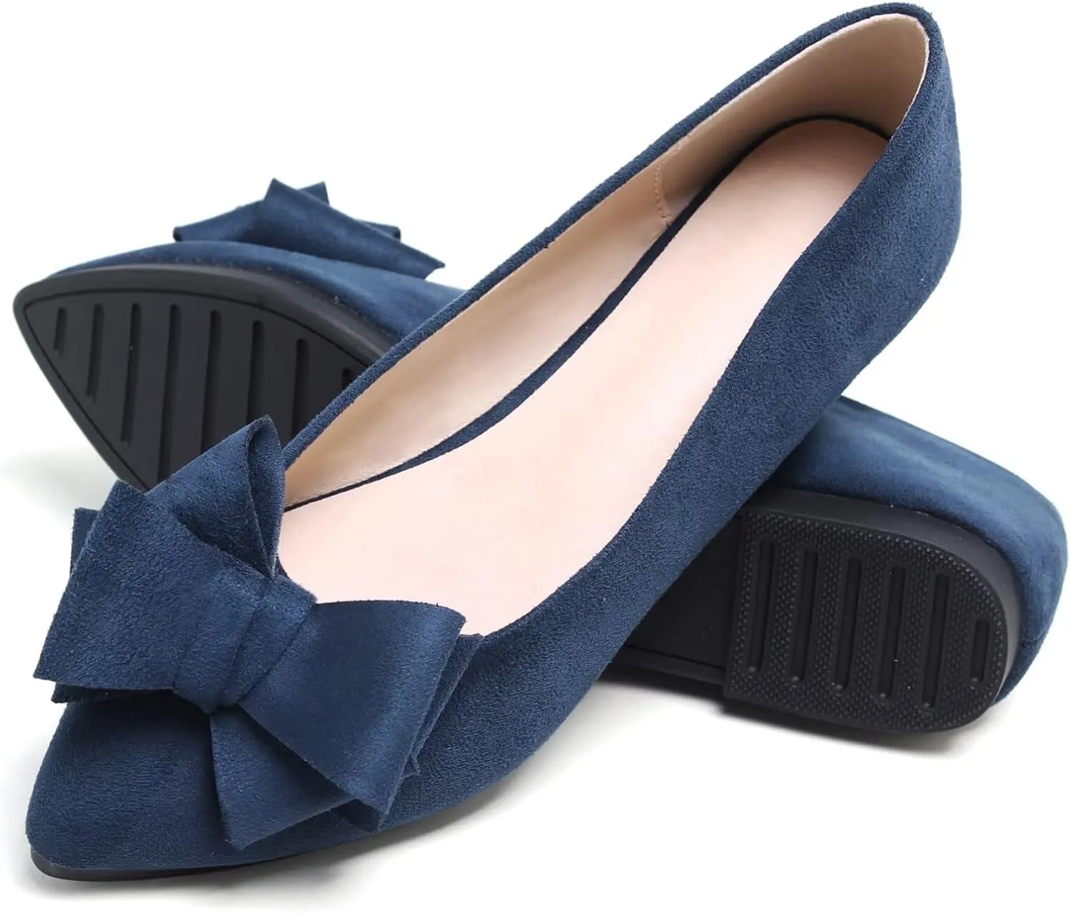 TN TANGNEST Women Cute Bowknot Flats Soft Slip On Flats Comfort Pointed Toe Casual Dress Flat Shoes