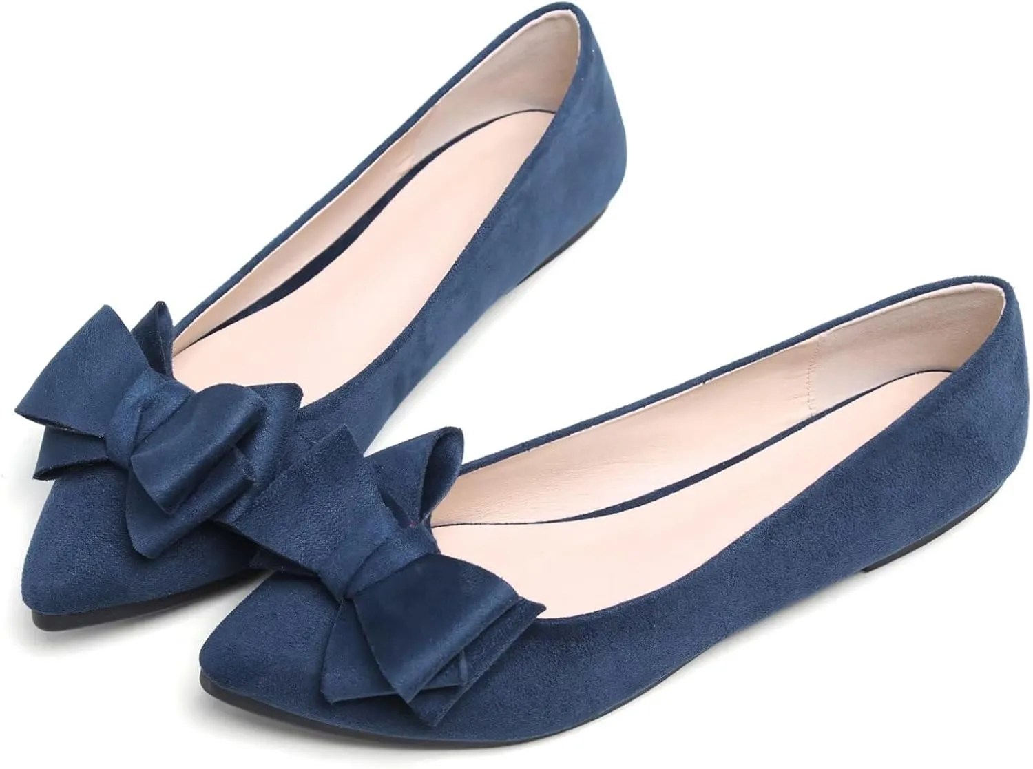 TN TANGNEST Women Cute Bowknot Flats Soft Slip On Flats Comfort Pointed Toe Casual Dress Flat Shoes