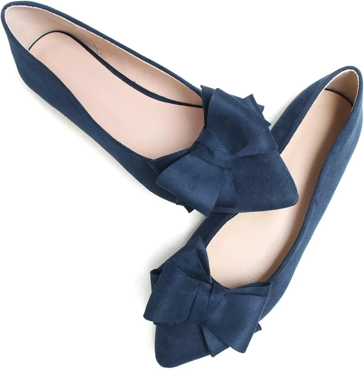 TN TANGNEST Women Cute Bowknot Flats Soft Slip On Flats Comfort Pointed Toe Casual Dress Flat Shoes