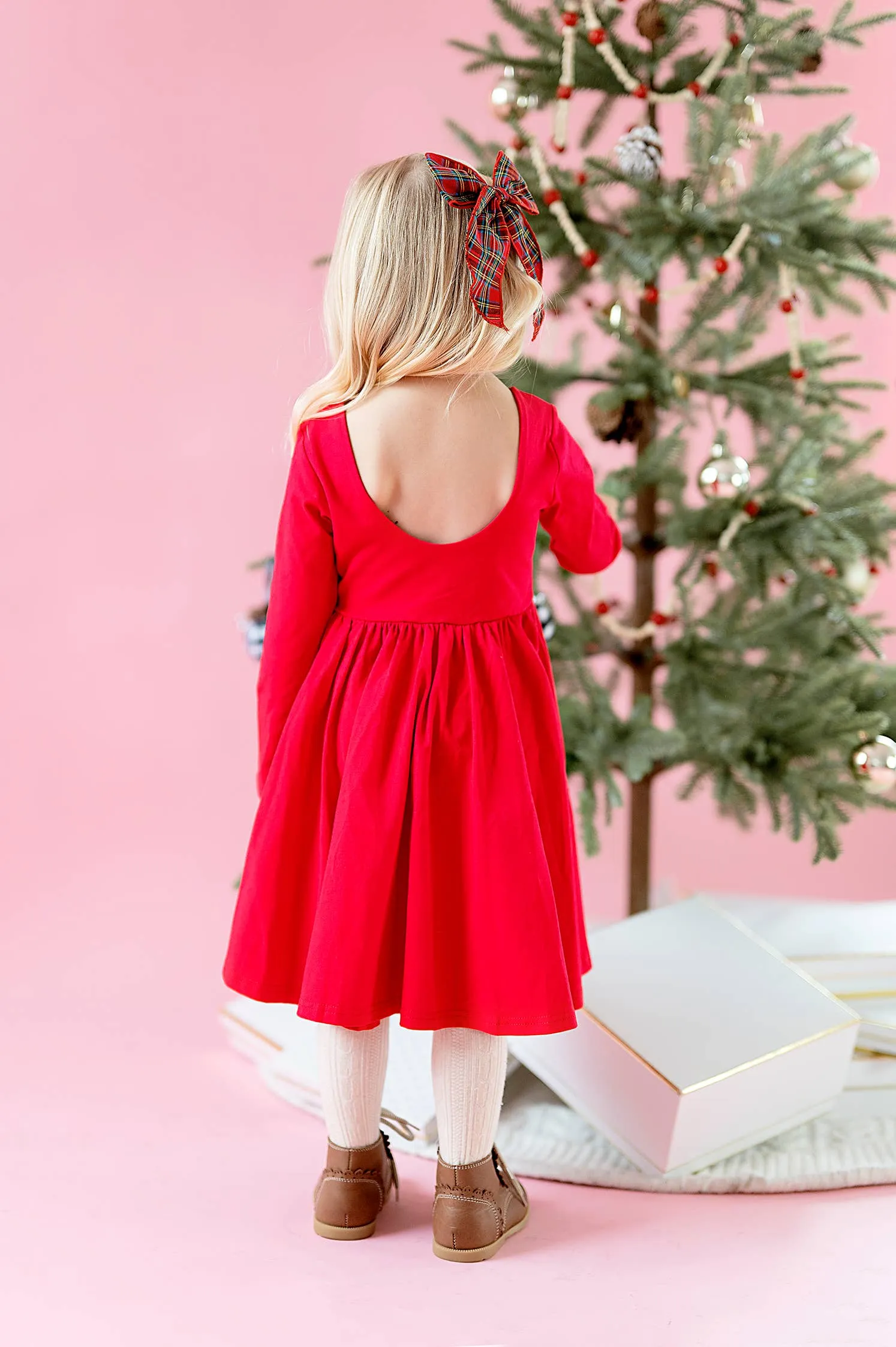 Toddler Gwendolyn Twirl Dress in Scarlet 