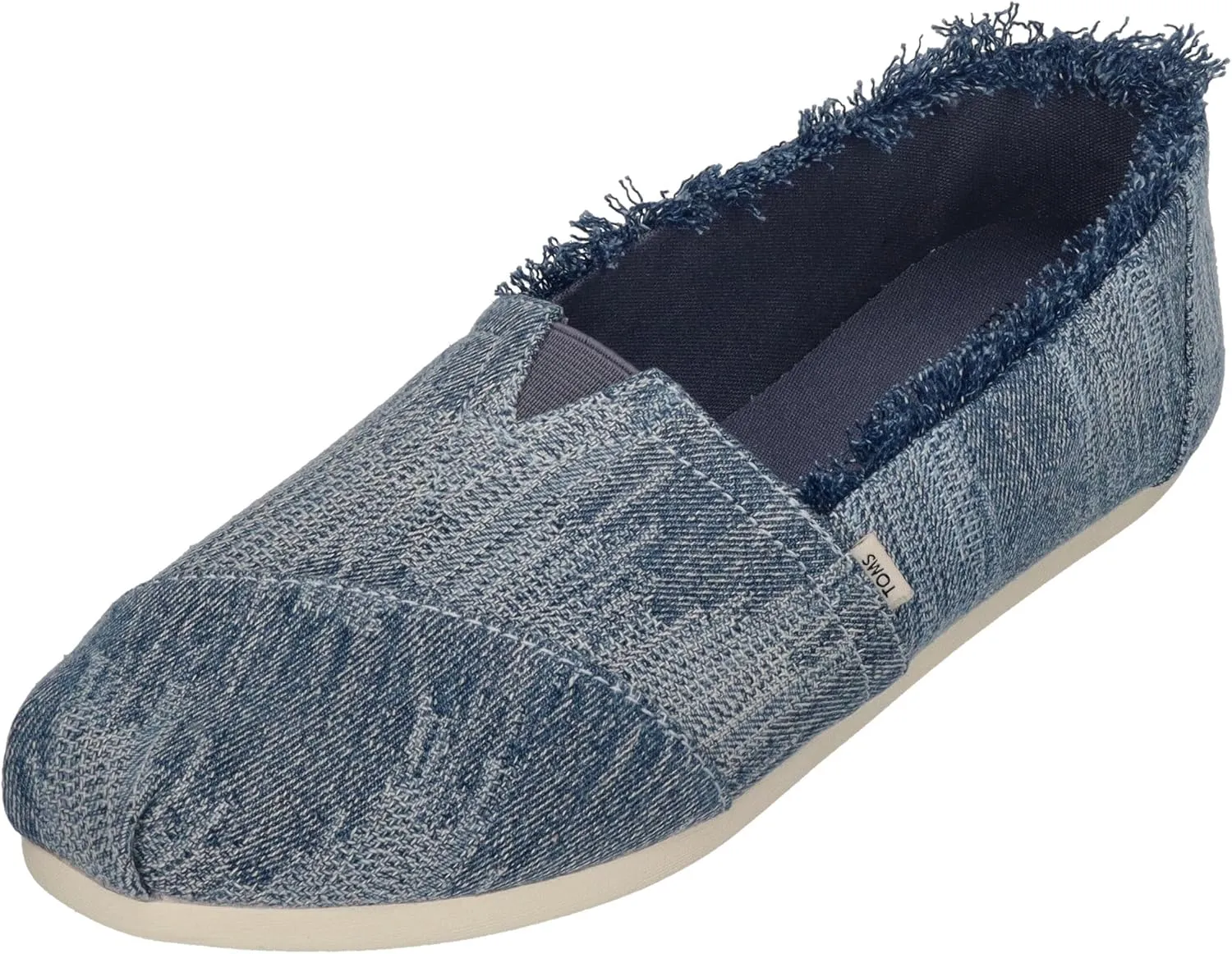 TOMS - Womens Alpargata Classic Espadrille, Color Dark Sky Textured Denim/Fray, Size: 8 B(M) US