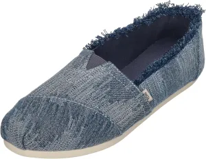 TOMS - Womens Alpargata Classic Espadrille, Color Dark Sky Textured Denim/Fray, Size: 8 B(M) US