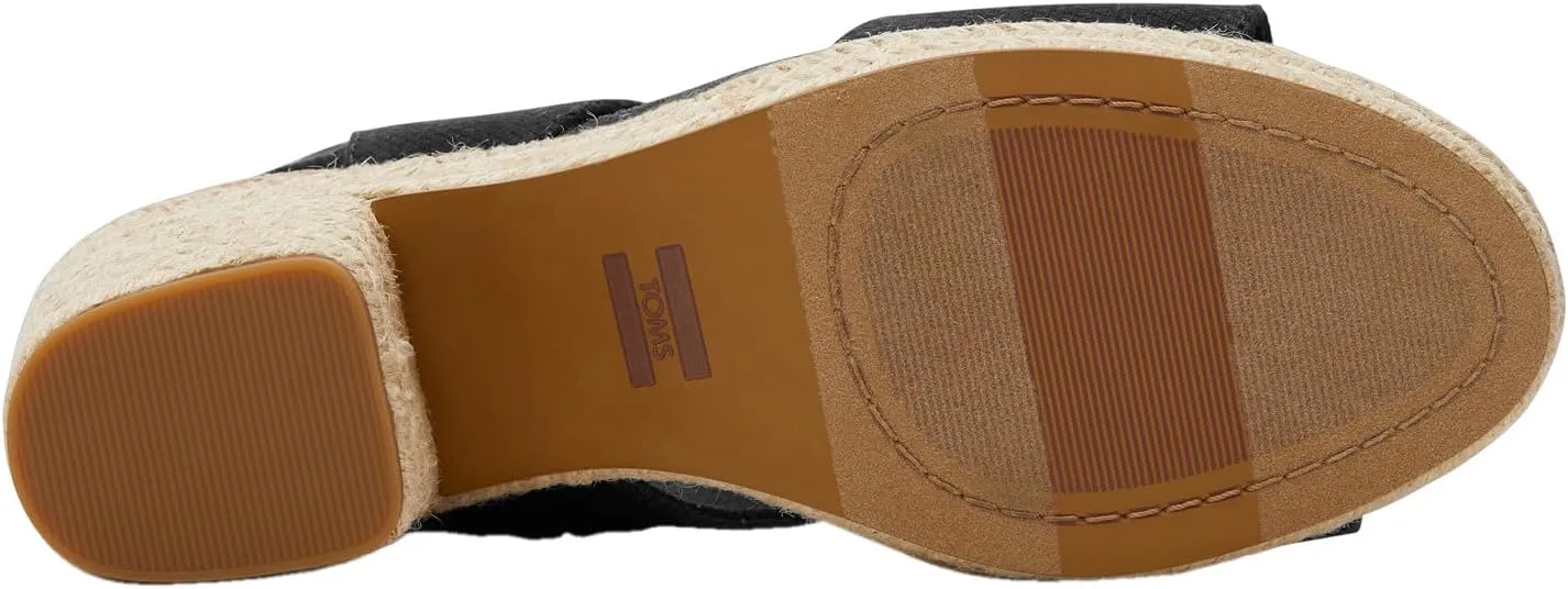 TOMS Womens Majorca Rope Block Espadrille Casual Sandals Casual High Heel 3" & Up - Blue
