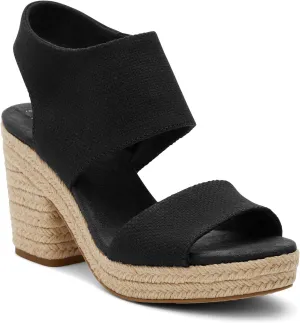 TOMS Womens Majorca Rope Block Espadrille Casual Sandals Casual High Heel 3" & Up - Blue