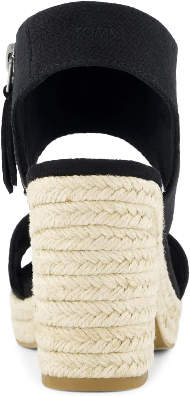TOMS Womens Majorca Rope Block Espadrille Casual Sandals Casual High Heel 3" & Up - Blue