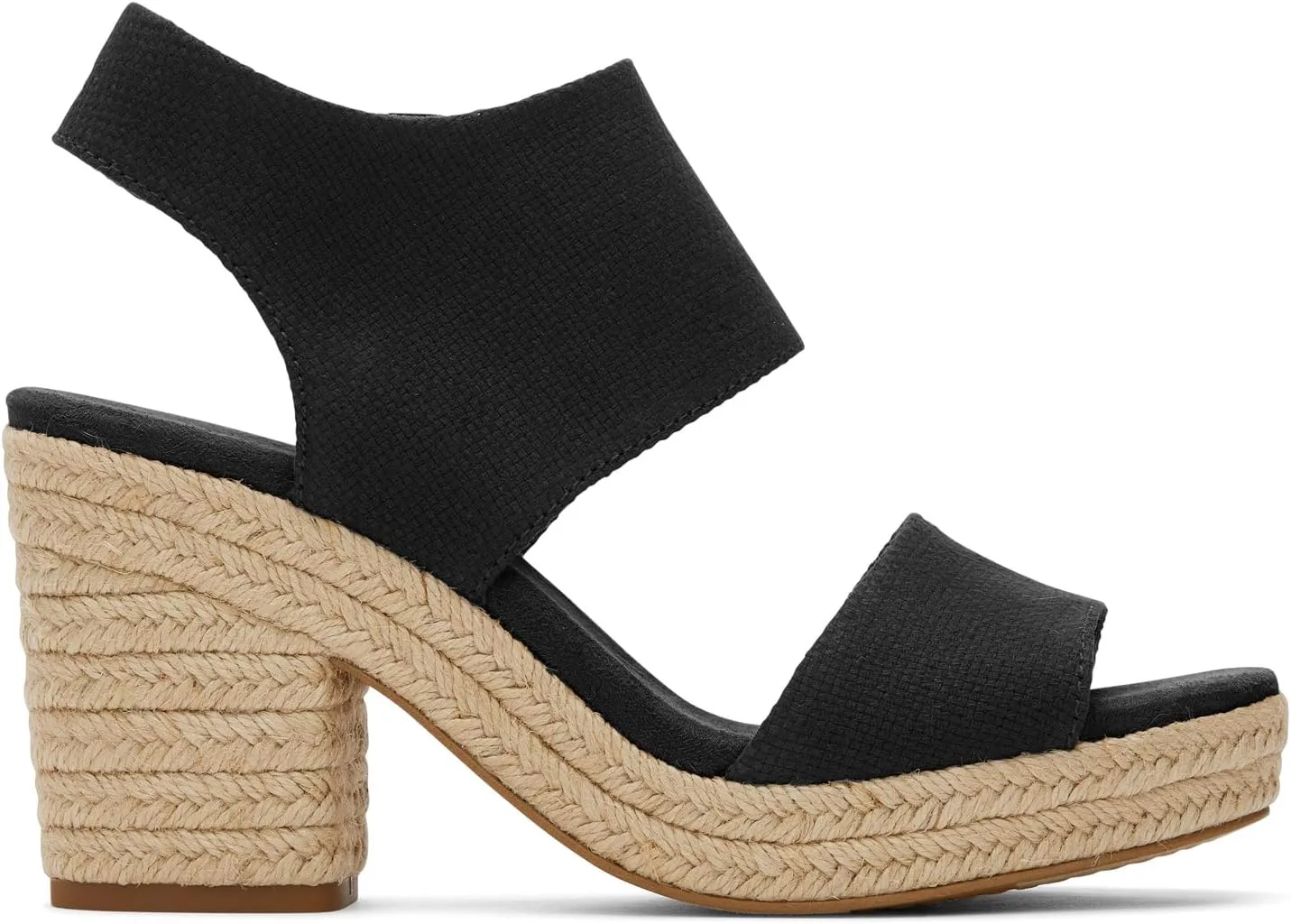 TOMS Womens Majorca Rope Block Espadrille Casual Sandals Casual High Heel 3" & Up - Blue