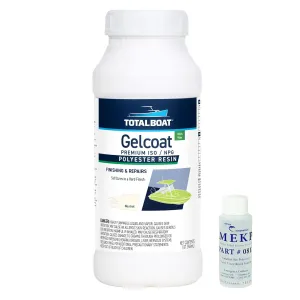 TotalBoat-14409 Marine Gelcoat for Boat Building, Repair and Composite Coatings (White, Quart with Wax)