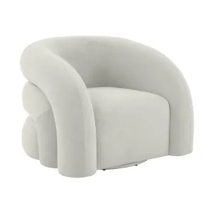 Tov Slipper Light Grey Velvet Swivel Chair