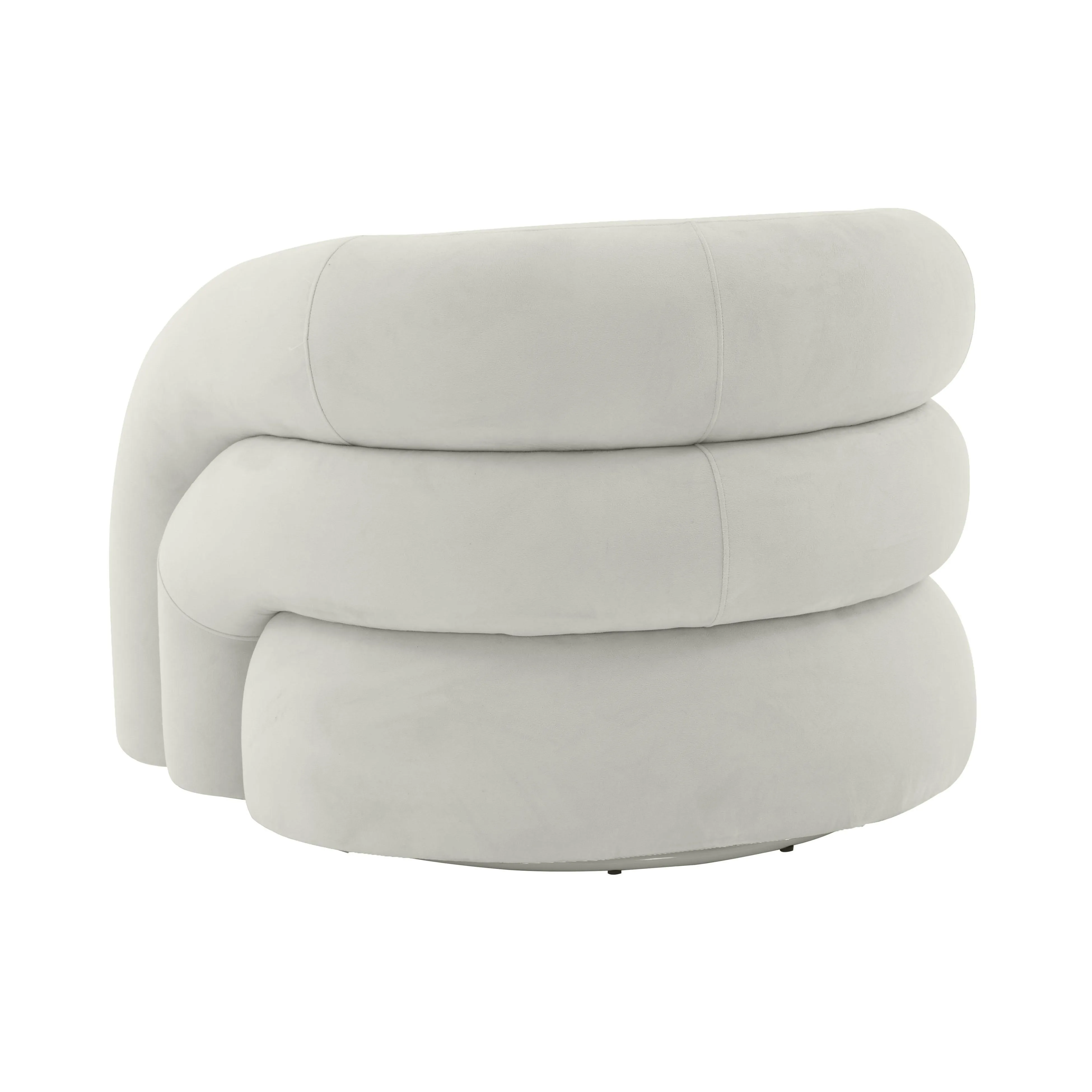Tov Slipper Light Grey Velvet Swivel Chair